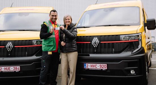 DHL driver gets keys for new electric van
