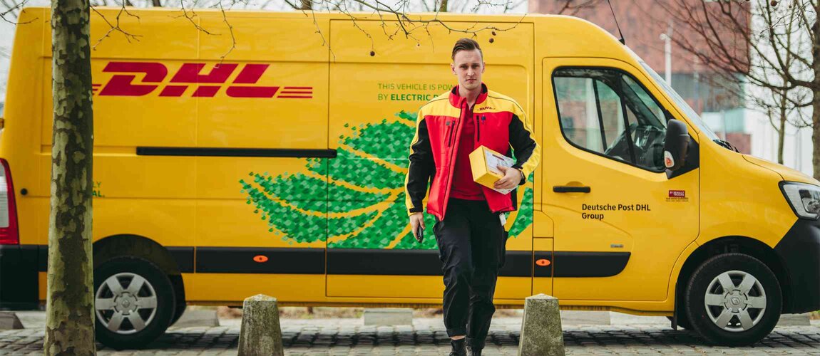 DHL electric van in Antwerp