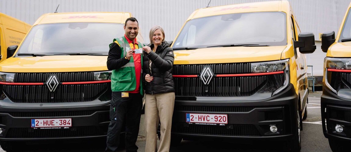 DHL driver gets keys for new electric van