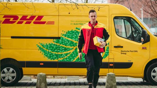 DHL electric van in Antwerp
