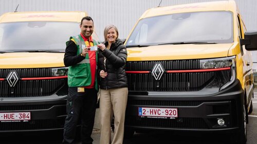 DHL driver gets keys for new electric van