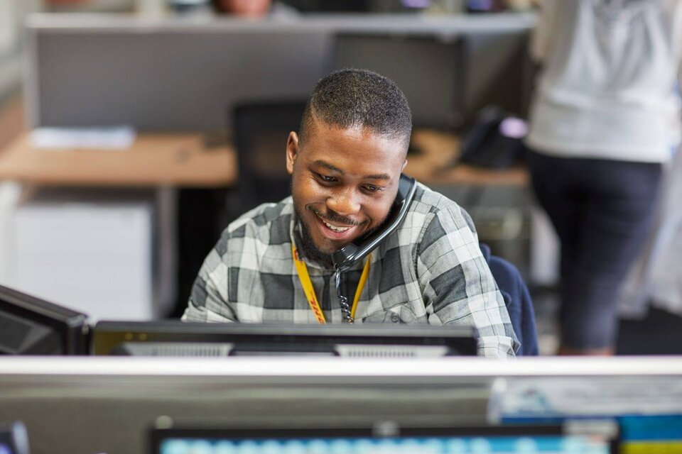 Customer Service agent on the phone