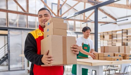 DHL driver collecting parcels