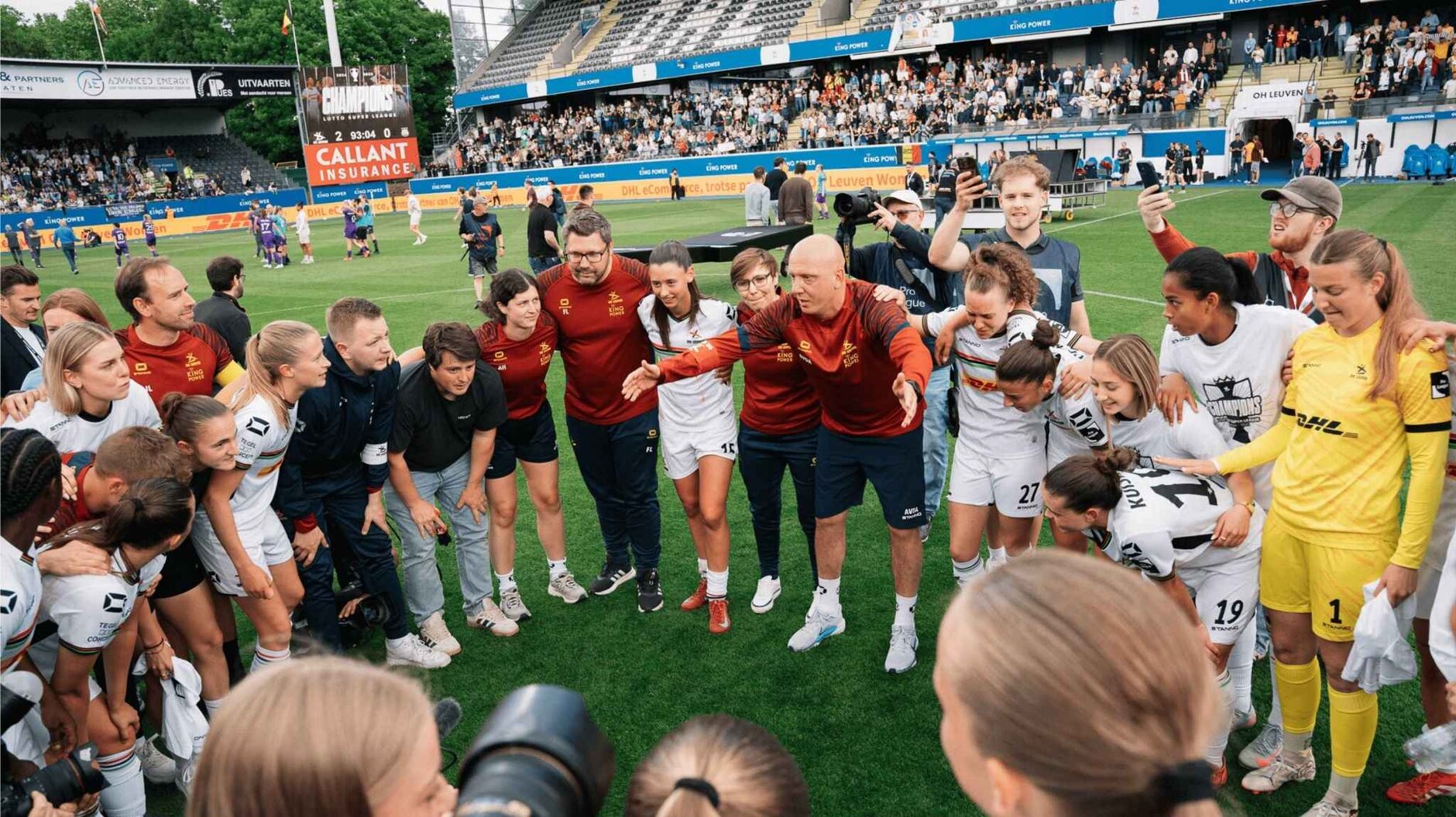 OHL coach congratulating the team